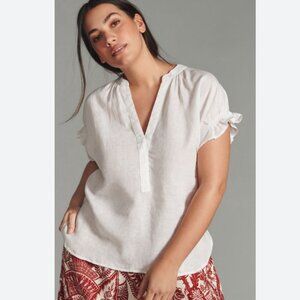 Pilcro Tatum Flutter Sleeve Linen Blouse